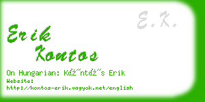 erik kontos business card